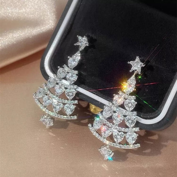 Shimmer Christmas Tree Earrings