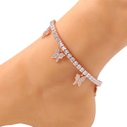 Butterfly Garden Zirconia Anklet