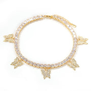 Butterfly Garden Zirconia Anklet