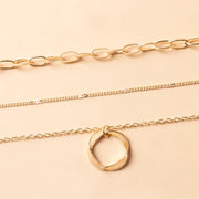 Vintage Layered Chain & Pendant Necklace