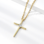 Asymmetrical Cross Necklace