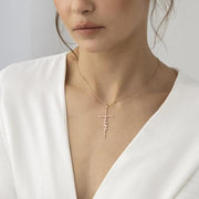 Rose Gold Faith Cross Necklace